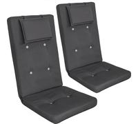 Detex 2x Coussins de Chaise de Jardin avec Dossier haut Crème 118x45x7 cm Oreiller Appui-tête Amovible hydrofuges