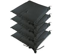 Detex 4X Coussins de Chaise Anthracite Sydney Outdoor Hydrofuge 45 x 40 x 6 cm Coussin d'assise Garniture Chaise de Jardin