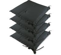 Detex 4X Coussins de Chaise Anthracite Sydney Outdoor Hydrofuge 45 x 40 x 6 cm Coussin d'assise Garniture Chaise de Jardin