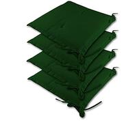 Detex 4X Coussins de Chaise Vert Sydney Outdoor Hydrofuge 45 x 40 x 6 cm Coussin d'assise Garniture Chaise de Jardin