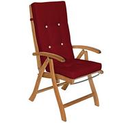 Detex 6X Coussins de Chaise Rouge 100% Polyester pour Chaise à Dossier Haut Salon de Jardin extérieur siège Confortable