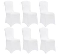 DETEX® 6x Housse de chaise blanche tissu stretch opaque infroissable amovible mariage fête réception
