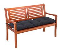 Detex Coussin de Banc avec Attaches Anthracite 110x45x8cm Intérieur Extérieur Coussin pour Banc Banquette 100% Polyester