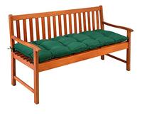 Detex Coussin de Banc avec Attaches - Intérieur Extérieur Coussin pour Banc Banquette - 145x45x8cm - 100% Polyester - Vert