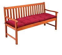 Detex Coussin de Banc avec Attaches - Intérieur Extérieur Coussin pour Banc Banquette - 145x45x8cm - 100% Polyester - Rouge