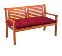 Detex Coussin de Banc avec Attaches Rouge 110x45x8cm Intérieur Extérieur Coussin pour Banc Banquette 100% Polyester