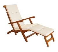 Detex® Coussin pour chaise longue 173 cm - Matelas Transat Bain de soleil CRÈME
