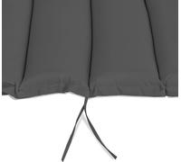 Detex Coussin pour chaise longue anthracite rembourré 7 cm d'épaisseur oreiller inclus avec sangles Coussin pour bain de soleil