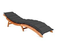 Detex Coussin pour chaise longue anthracite rembourré 7 cm d'épaisseur oreiller inclus avec sangles Coussin pour bain de soleil