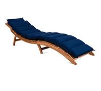 Detex Coussin pour Chaise Longue Bleue rembourré 7 cm d'épaisseur Oreiller Inclus avec Sangles Coussin pour Bain de Soleil