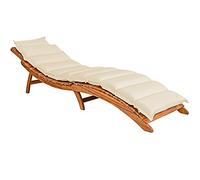 Detex Coussin pour Chaise Longue crème rembourré 7 cm d'épaisseur Oreiller Inclus avec Sangles Coussin pour Bain de Soleil