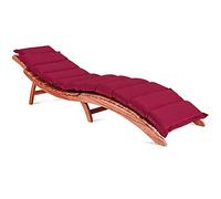 Detex Coussin pour Chaise Longue Rouge rembourré 7 cm d'épaisseur Oreiller Inclus avec Sangles Coussin pour Bain de Soleil