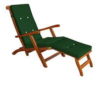 Detex Coussin pour Chaise Longue Vert pour siège inclinable Coussin pour Bain de Soleil Relaxation intérieur extérieur Hydrofuge