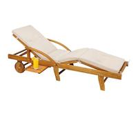 Detex Coussin pour transat crème Chaise Longue de Jardin 195 cm Hydrofuge Coussin Bain de Soleil intérieur extérieur