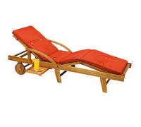 Detex Coussin pour transat Orange Chaise Longue de Jardin 195cm Hydrofuge Coussin Bain de Soleil intérieur extérieur