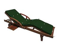 Detex Coussin pour transat Vert Chaise Longue de Jardin 195cm Hydrofuge Coussin Bain de Soleil intérieur extérieur