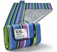 Detex Couverture de pique-nique Multicolore pliable avec poignée Pratique plaid Imperméable Thermo-isolant
