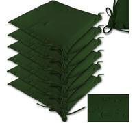 DETEX® Ensemble de 6 Coussins Boston de Chaise de Jardin Vert Coussin de siège de Jardin en Polyester intérieur extérieur