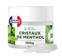 DETOX ORGANICA Cristaux de Menthe - 100g de Menthe 100% Naturelle | Sauna et Inhalation Rhume - Grands Cristaux de Qualité Supérieure - Produit pour Inhalation au Parfum Intense