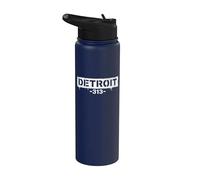 Detroit 313 Code régional Urban Grunge Streetwear Stainless Steel Insulated Water Bottle
