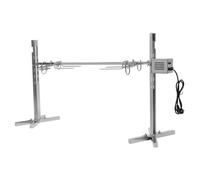 Dettchan Barbecue à copeaux de cochon en acier inoxydable avec moteur électrique réglable en hauteur - Pour l'extérieur, le camping, les fêtes et le jardin