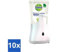 Dettol - Distributeur automatique de savon - No-Touch argent avec aloe vera - 250 ml - Pack avantage - 10 pièces