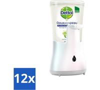 Dettol - Distributeur automatique de savon - No-Touch argent avec aloe vera - 250 ml - Pack avantage - 12 pièces