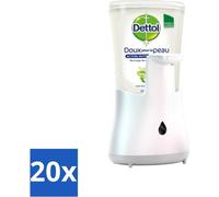 Dettol - Distributeur automatique de savon - No-Touch argent avec aloe vera - 250 ml - Pack avantage - 20 pièces