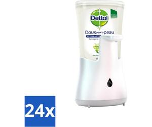 Dettol - Distributeur automatique de savon - No-Touch argent avec aloe vera - 250 ml - Pack avantage - 24 pièces