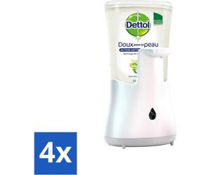 Dettol - Distributeur automatique de savon - No-Touch argent avec aloe vera - 250 ml - Pack avantage - 4 pièces
