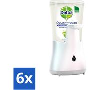 Dettol - Distributeur automatique de savon - No-Touch argent avec aloe vera - 250 ml - Pack avantage - 6 pièces