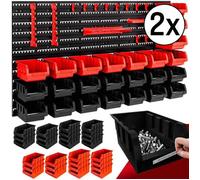 DEUBA® 2x Ensemble de panneaux muraux et boîtes empilables supports tournevis et clés rangement porte-outils bricolage