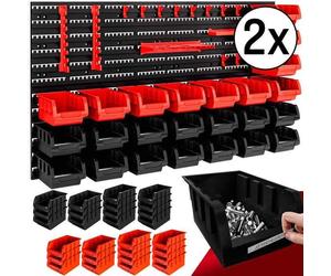 DEUBA® 2x Ensemble de panneaux muraux et boîtes empilables supports tournevis et clés rangement porte-outils bricolage
