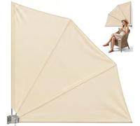 Deuba® 2X Paravent de Balcon Rabattable Beige avec Fixation Murale 140x140cm Brise-Vue extérieur terrasse Protection Murale