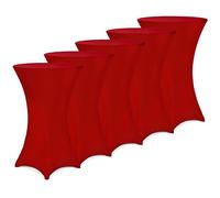 Deuba® 5X Housses de Table de Bar bistrot Ronde Bordeau-Rouge Ø80-85 cm Nappe Mange Debout Protection Table de Cocktail
