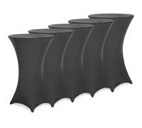 Deuba® 5X Housses Table de Bar bistrot Ronde Anthracite Ø70-75 cm Nappe Mange Debout Protection Table Cocktail