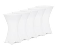 Deuba® 5X Housses Table de Bar bistrot Ronde Blanc Ø60-65 cm Nappe Mange Debout Protection Table Cocktail Tissu Stretch