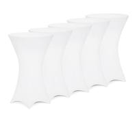 Deuba® 5X Housses Table de Bar bistrot Ronde Blanc Ø80-85 cm Nappe Mange Debout Protection Table Cocktail Tissu Stretch