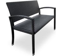 Deuba | Banc de Jardin • en polyrotin • Noir • résistant aux UV et aux intempéries | Mobilier, Meuble, siège, terrasse, Balcon