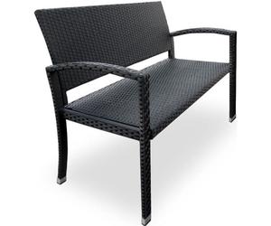 Deuba | Banc de Jardin • en polyrotin • Noir • résistant aux UV et aux intempéries | Mobilier, Meuble, siège, terrasse, Balcon