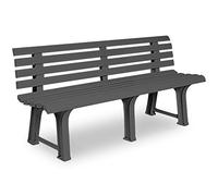Deuba Banc de Jardin Parc Terrasse Extérieur Gris PVC - 145x49x74 cm Jardin