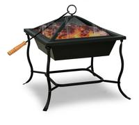 Deuba | Brasero de Jardin • carré 45x45 cm • Acier Noir • avec Couvercle | Barbecue, Brasier, extérieur, cheminée