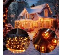 Deuba® Guirlande lumineuse 160 LED Blanc Chaud décoration de Noël à piles avec minuteur 8 fonctions extérieur d'éclairage Intérieur