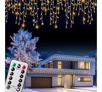 Deuba Guirlande lumineuse 400 LED Blanc chaud 15m Télécommande Minuterie 8 modes illumination Noël intérieur extérieur