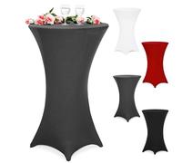 DEUBA® Housse de Table de Bar bistrot Ronde Anthracite Ø80-85 cm Nappe Mange Debout Protection Table de Cocktail