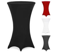 DEUBA® Housse de Table de Bar bistrot Ronde Noir Ø80-85 cm Nappe Mange Debout Protection Table de Cocktail Tissu Stretch