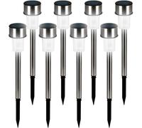 DEUBA® Lampes solaires de Jardin Lot de 8 lumières solaires LED acier inoxydable Jardin Allée Terrasse
