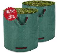 DEUBA - Lot de 2 sacs de jardin 280L charge max. 50kg - Poignées ergonomiques
