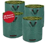DEUBA | Lot de 4 sacs de jardin - 280 litres, charge max. 50kg | Poignées ergonomiques
