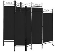 Deuba Set de 2 Paravent Lucca Noir 180x163cm séparateur de pièces brise-vue lavable polyvalent